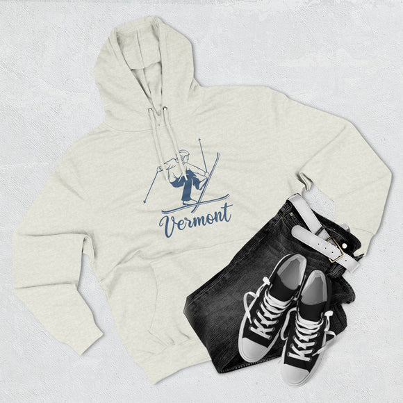 Premium Vermont Vintage Snow Ski Hoodie