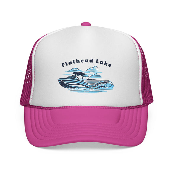 Flathead Lake Wakeboard Boat Trucker Hat