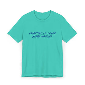 Buy teal Wrightsville Beach T-Shirt | 100% Cotton Retro North Carolina Tee
