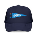 Edmonton, Alberta Pennant Trucker Hat — Retro Flag Foam Cap-1