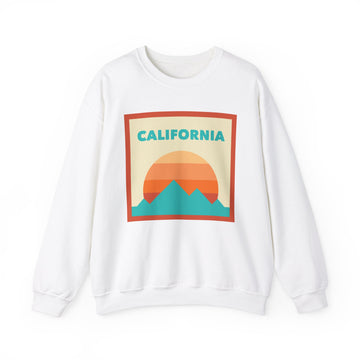 Retro California Sweatshirt, Mountain Sun Design, Unisex Crewneck, Gift for Outdoorsy Friends, Vintage California Jumper