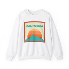 Retro California Sweatshirt, Mountain Sun Design, Unisex Crewneck, Gift for Outdoorsy Friends, Vintage California Jumper