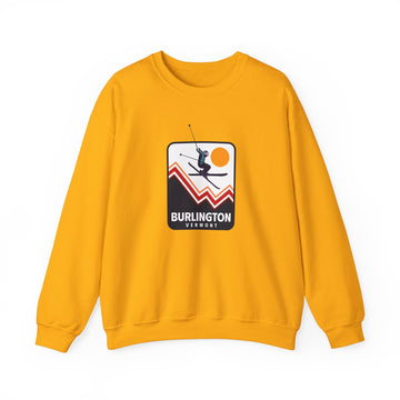 Buy gold Burlington, Vermont Sweatshirt - Unisex Snow Ski Jump Burlington Sweatshirt