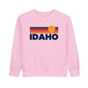 Idaho Toddler Sweatshirt - Retro Sun Idaho Toddler Crewneck Sweatshirt