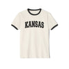 Kansas Cotton Ringer Graphic Tee - Unisex Kansas T Shirt, Vintage Style Tee, Men's/Women's Tee