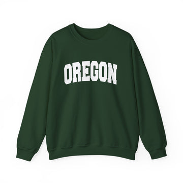 Buy forest-green Oregon Sweatshirt - Unisex Graphic Crewneck