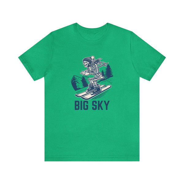 Big Sky, Montana T-Shirt - Skeleton Skier Unisex Big Sky Shirt