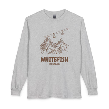 Whitefish, Montana Long Sleeve T-Shirt - Ski Mountain Gondola - 0