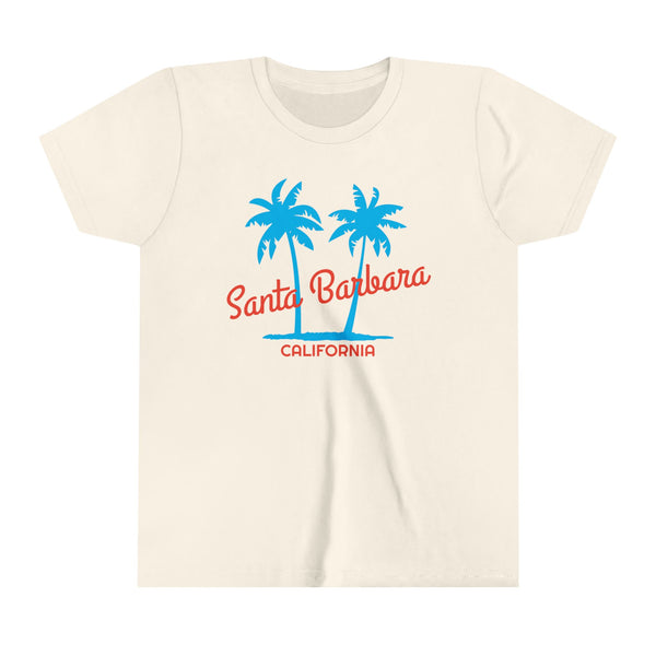 Santa Barbara, California Youth Shirt - Retro Palm Tree Santa Barbara Kid's T-Shirt