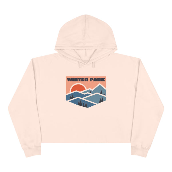Women's Winter Park, Colorado Crop Hoodie - Premium Mountain Crop Sweatshirt