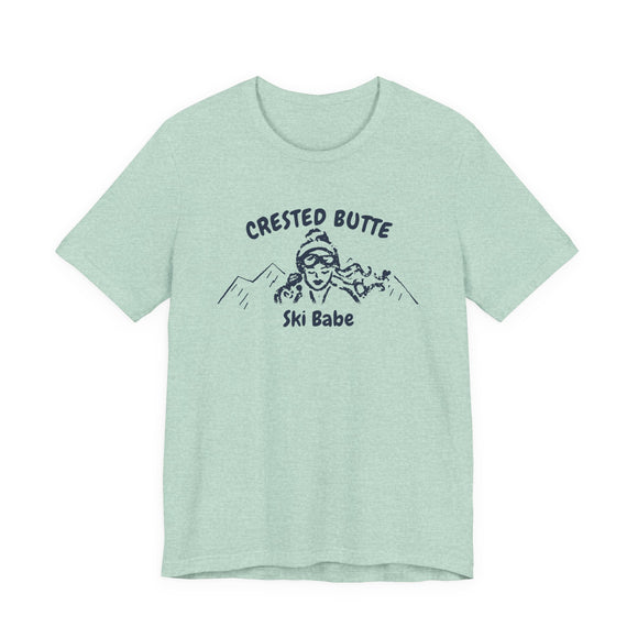 Crested Butte, Colorado Ski Babe T‑Shirt - Retro Skiing Graphic Tee