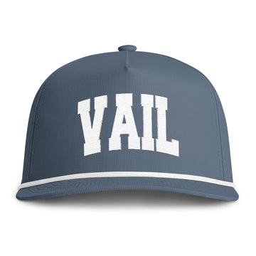 Vail, Colorado Embroidered Rope Hat - Vintage Sunwashed Rope Cap, Comfort Colors