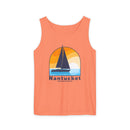 Nantucket, Massachusetts Sailboat Tank Top | Comfort Colors 100% Cotton-1