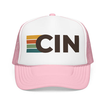 Buy light-pink-white Cincinnati, Ohio Trucker Hat - CIN retro cap