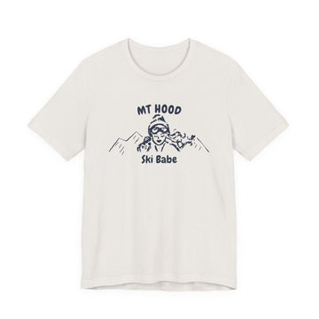 Buy vintage-white Mt Hood, Oregon Ski Babe T‑Shirt - Retro Skiing Graphic Tee