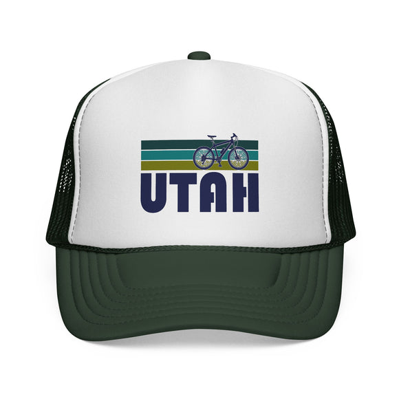Utah Retro Bike Trucker Hat - Vintage Style Utah Cap