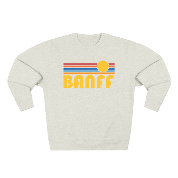 Premium Banff, Canada Retro Sun Graphic Sweatshirt