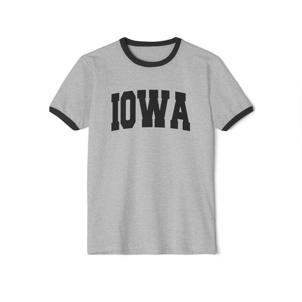 Iowa Cotton Ringer Graphic Tee - Unisex Iowa T Shirt, Vintage Style Tee, Men's/Women's Tee