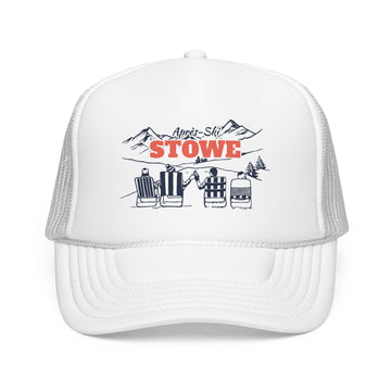 Buy white Stowe, Vermont Après-ski Trucker Hat — Foam Mesh Cap