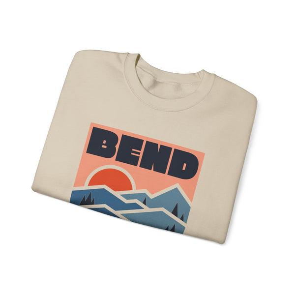 Bend, Oregon Sweatshirt Retro Mountains, Bend Unisex Graphic Crewneck