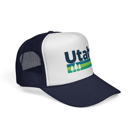 Utah Retro Trees Trucker Hat - Vintage Style Utah Cap