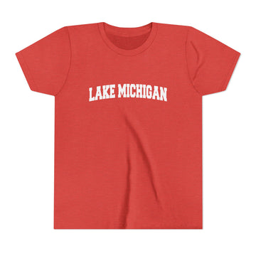 Buy heather-red Lake Michigan Youth Graphic Tee - Kids T Shirt