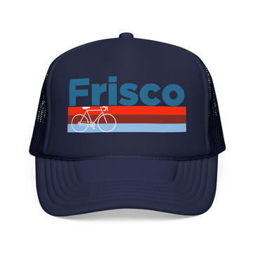 Buy dark-navy Frisco, Texas Trucker Hat - Foam Frisco Bike Cap