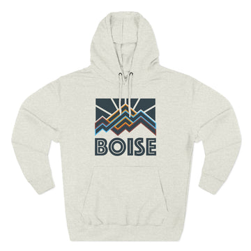Boise, Idaho Hoodie - Retro Mountain Unisex Sweatshirt