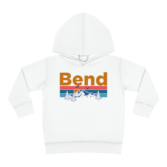 Bend Toddler Hoodie - Retro Mountain Sun Unisex Bend Toddler Sweatshirt