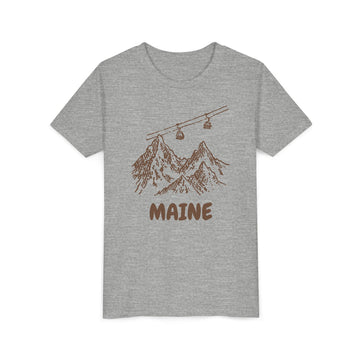 Buy athletic-heather Maine Youth T-Shirt — Vintage Gondola Ski Mountain Tee