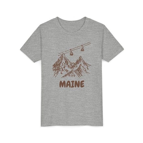 Maine Youth T-Shirt — Vintage Gondola Ski Mountain Tee