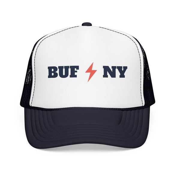 Buffalo, New York Retro Trucker Hat - Lightning Foam Cap