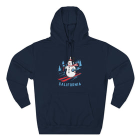 Buy navy Premium California Skiing Snowman Hoodie