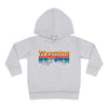 Wyoming Toddler Hoodie - Retro Mountain Sun Unisex Wyoming Toddler Sweatshirt