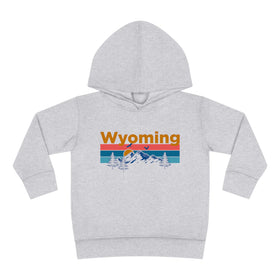 Wyoming Toddler Hoodie - Retro Mountain Sun Unisex Wyoming Toddler Sweatshirt