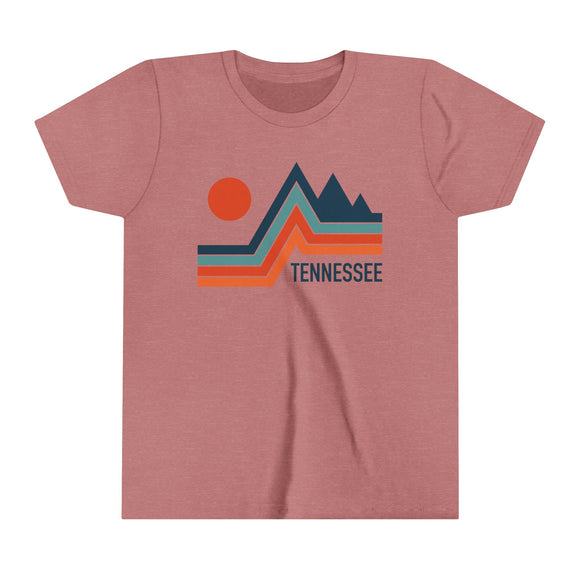 Tennessee Youth Shirt - Retro Mountain Tennessee Kid's T-Shirt