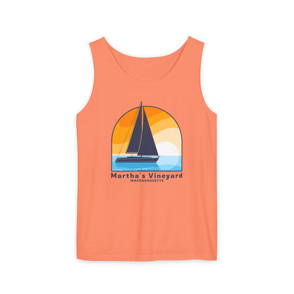 Martha's Vineyard, Massachusetts Sailboat Tank Top | Comfort Colors 100% Cotton