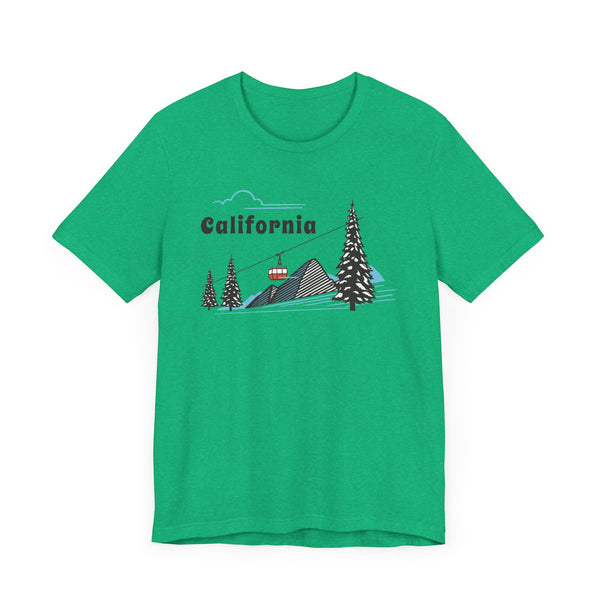 California T-Shirt - Retro Ski Mountain Gondola Unisex California Shirt