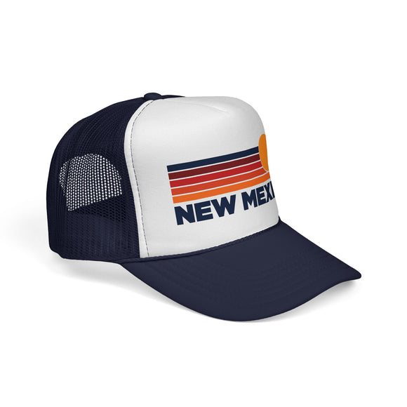 New Mexico Retro Sun Trucker Hat - Vintage Style New Mexico Cap