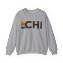 Chicago, Illinois CHI Retro Stripe Sweatshirt-3