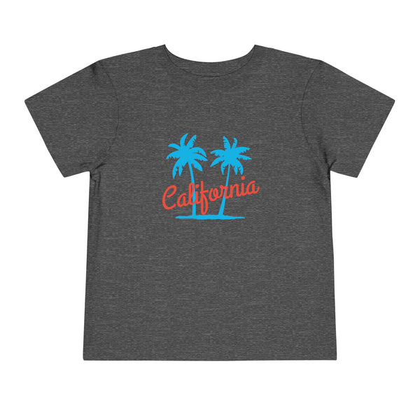 California Toddler T-Shirt - Retro Palm Tree Unisex Toddler California Shirt