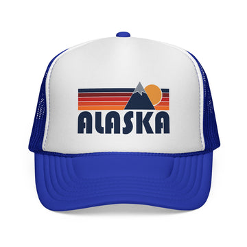 Buy royal Alaska Retro Mountains Trucker Hat - Vintage Style Alaska Cap