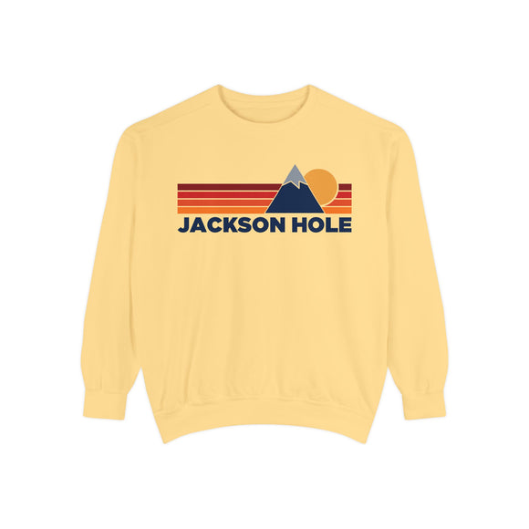 Jackson Hole, Wyoming Mountain Stripes Sweatshirt | Comfort Colors - 100% Cotton