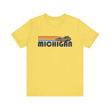 Buy maize-yellow Michigan T Shirt - Retro Jetski PWC Graphic Tee