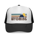 Wyoming Retro Mountains Trucker Hat - Vintage Style Wyoming Cap-1