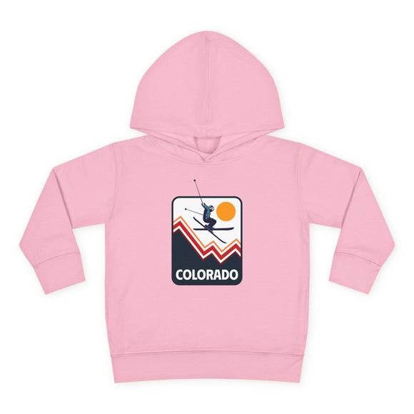 Colorado Toddler Hoodie - Unisex Snow Skiing Fleece Pullover Sweatshirt, Winter Kids Ski Clothing, Youth Mountain Resort Apparel, Cozy Child