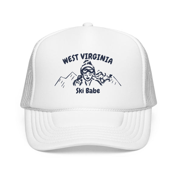 West Virginia Ski Babe Trucker Hat — Foam Mesh Cap