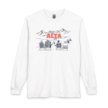 Alta, Utah Après-ski Long Sleeve Shirt - Mountain Retro Skiing - 0