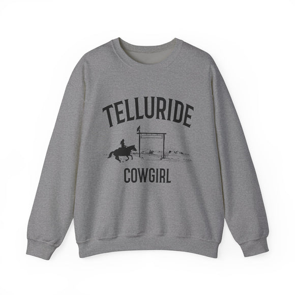 Telluride, Colorado Sweatshirt - Colorado Cowgirl Graphic Crewneck