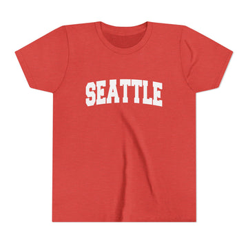Buy heather-red Seattle, Washington Youth Graphic Tee - Kids Seattle T Shirt